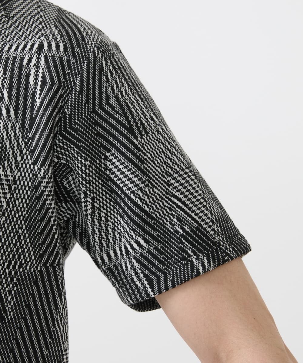 MKKHX23069 MK MICHEL KLEIN HOMME(MKミッシェルクランオム) 【大きいサイズあり】カットソー/ジオメトリックジャガード ブラック