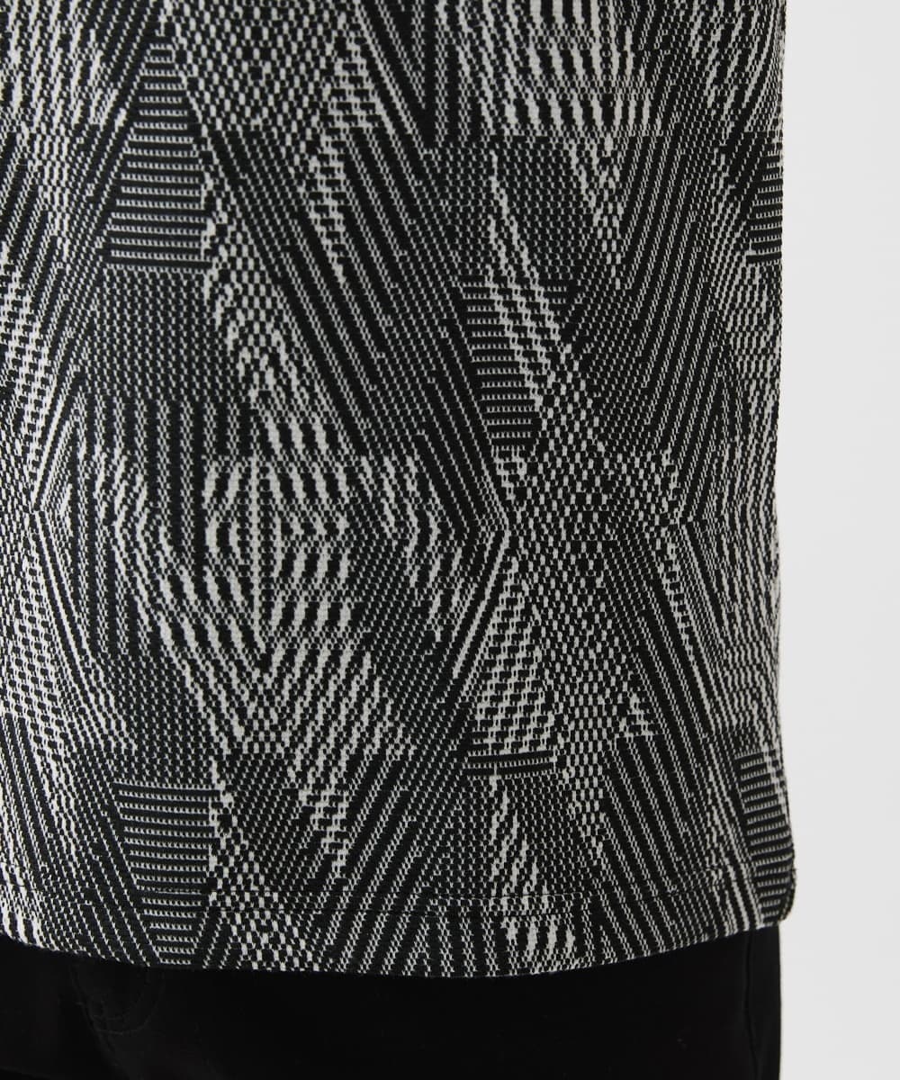 MKKHX23069 MK MICHEL KLEIN HOMME(MKミッシェルクランオム) 【大きいサイズあり】カットソー/ジオメトリックジャガード ブラック