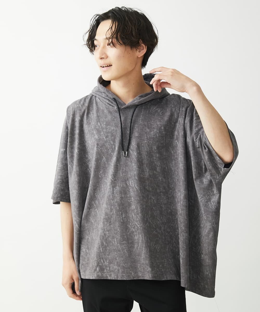 MKKHX37120 MK MICHEL KLEIN HOMME(MKミッシェルクランオム) ブリーチドルマンパーカー グレー