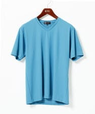 MKKIA31050 MK MICHEL KLEIN HOMME(MKミッシェルクランオム) 【接触冷感】ブレードジャガードカットソー ブルー