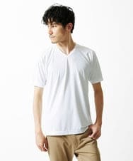 MKKIA31050 MK MICHEL KLEIN HOMME(MKミッシェルクランオム) 【接触冷感】ブレードジャガードカットソー ホワイト
