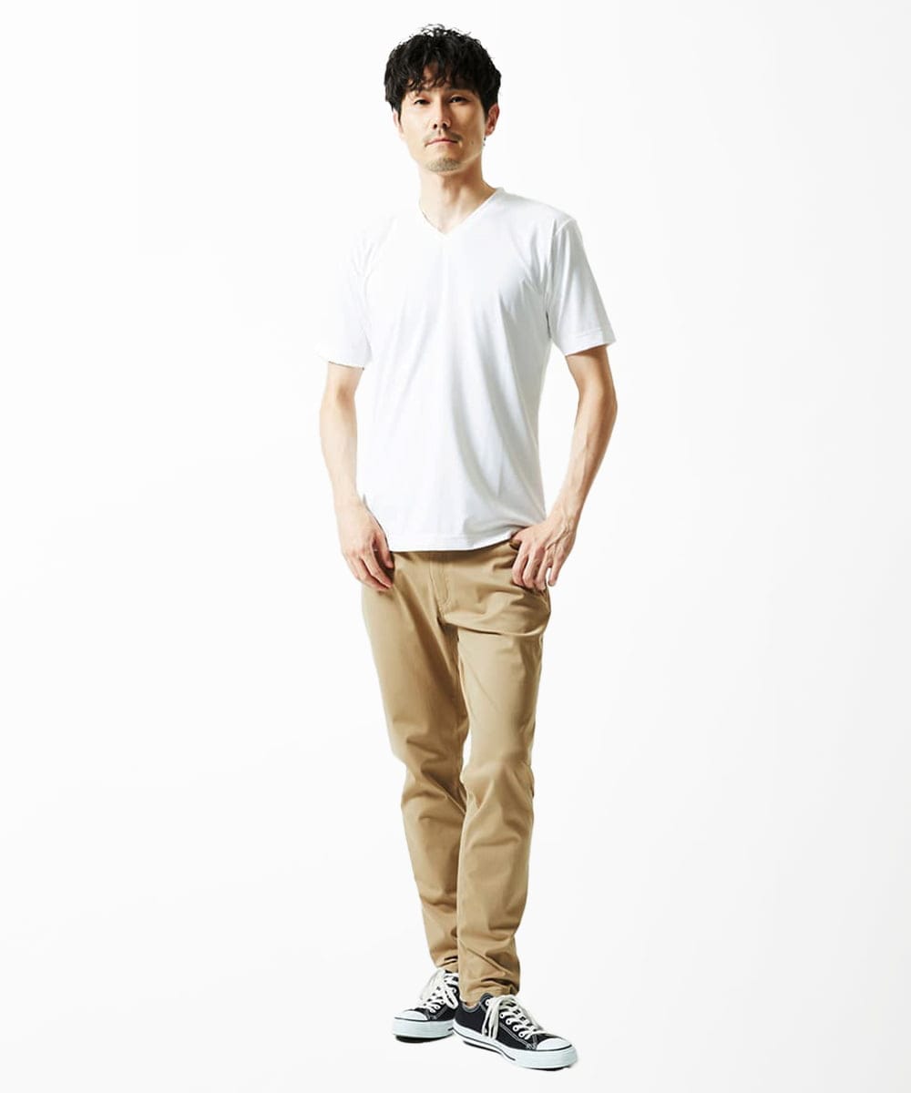 MKKIA31050 MK MICHEL KLEIN HOMME(MKミッシェルクランオム) 【接触冷感】ブレードジャガードカットソー ホワイト
