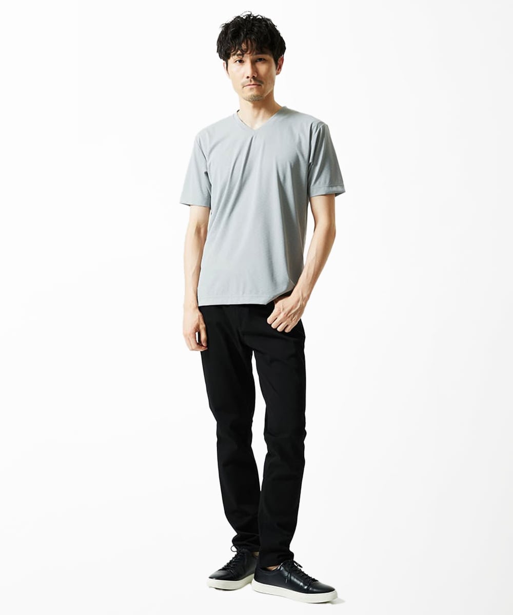 MKKIA31050 MK MICHEL KLEIN HOMME(MKミッシェルクランオム) 【接触冷感】ブレードジャガードカットソー ライトグレー