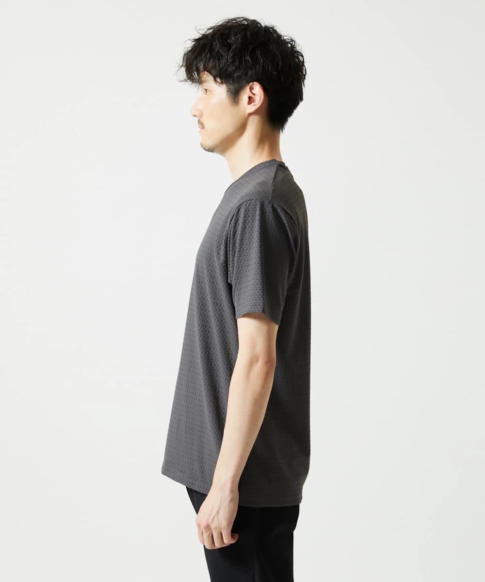 MKKIA32050 MK MICHEL KLEIN HOMME(MKミッシェルクランオム) 【接触冷感】ティサ―ジュジャガードカットソー ダークグレー