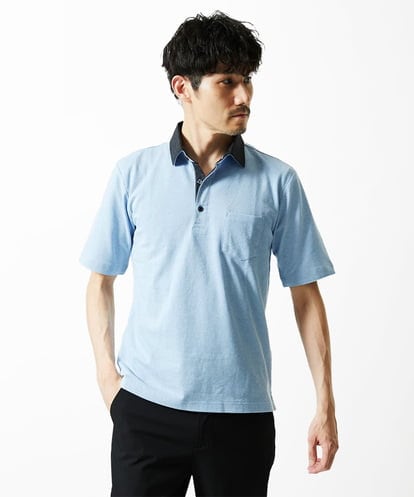 MKKIA53110 MK MICHEL KLEIN HOMME ブラックストライプカラーポロシャツ