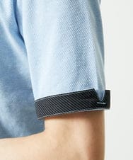 MKKIA53110 MK MICHEL KLEIN HOMME(MKミッシェルクランオム) ブラックストライプカラーポロシャツ ライトブルー