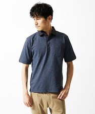 MKKIA53110 MK MICHEL KLEIN HOMME(MKミッシェルクランオム) ブラックストライプカラーポロシャツ ネイビー