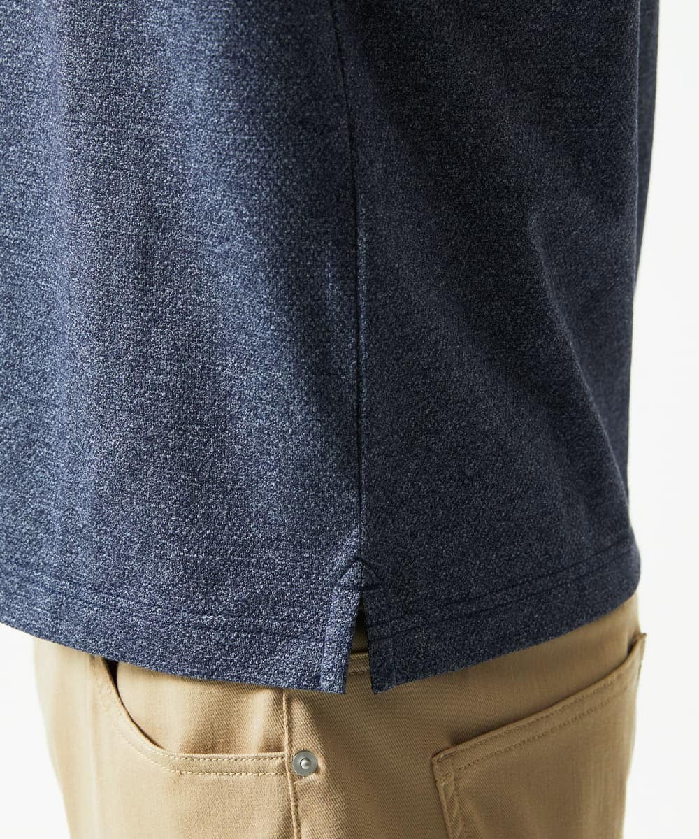 MKKIA53110 MK MICHEL KLEIN HOMME(MKミッシェルクランオム) ブラックストライプカラーポロシャツ ネイビー