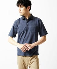MKKIA53110 MK MICHEL KLEIN HOMME(MKミッシェルクランオム) ブラックストライプカラーポロシャツ ネイビー