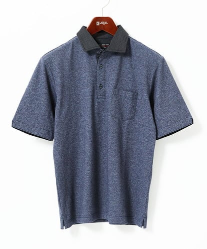 MKKIA53110 MK MICHEL KLEIN HOMME ブラックストライプカラーポロシャツ