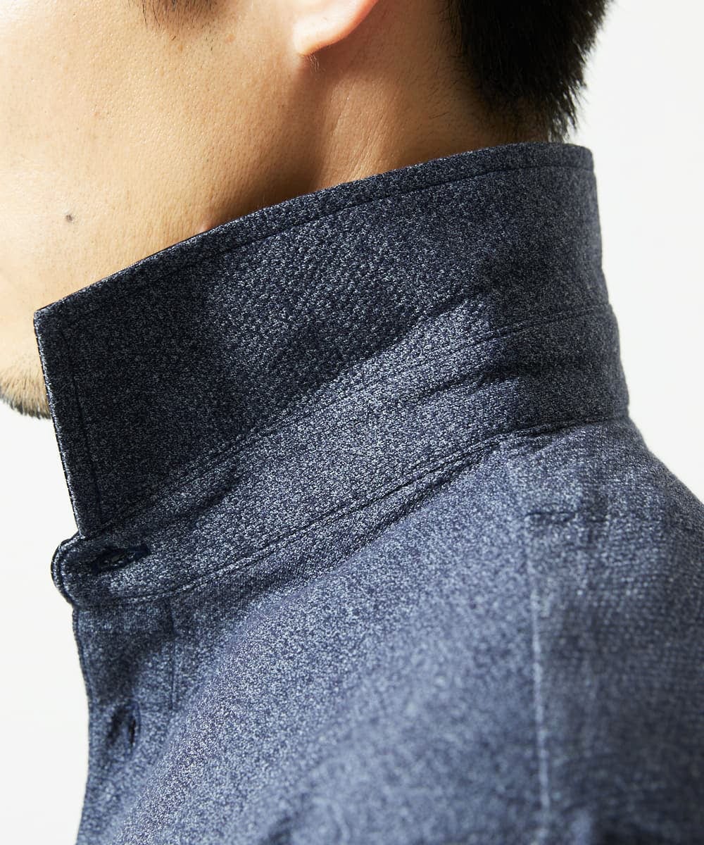 MKKIA53110 MK MICHEL KLEIN HOMME(MKミッシェルクランオム) ブラックストライプカラーポロシャツ ネイビー