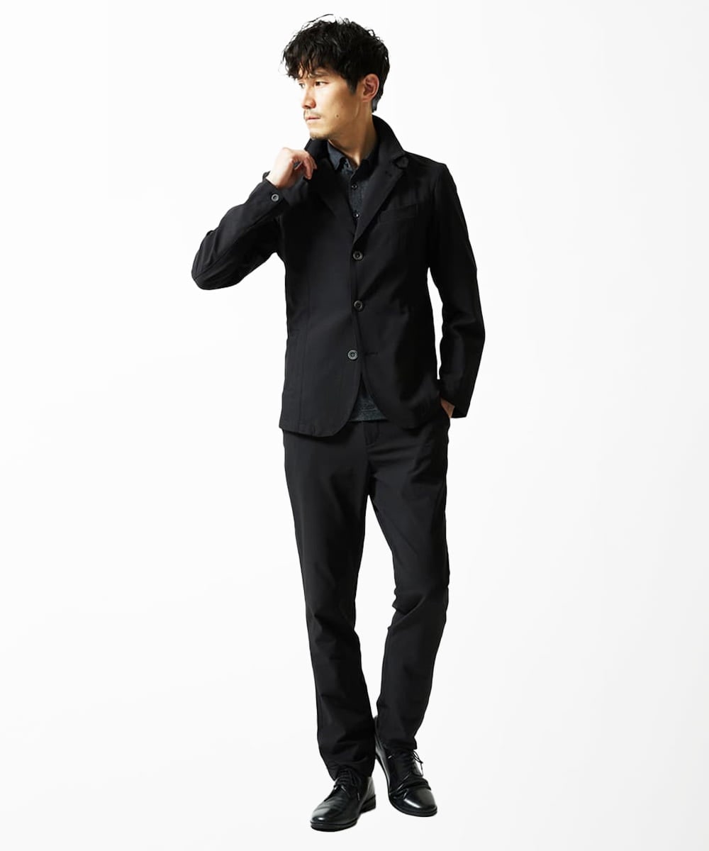 MKKIA53110 MK MICHEL KLEIN HOMME(MKミッシェルクランオム) ブラックストライプカラーポロシャツ ブラック