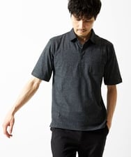 MKKIA53110 MK MICHEL KLEIN HOMME(MKミッシェルクランオム) ブラックストライプカラーポロシャツ ブラック