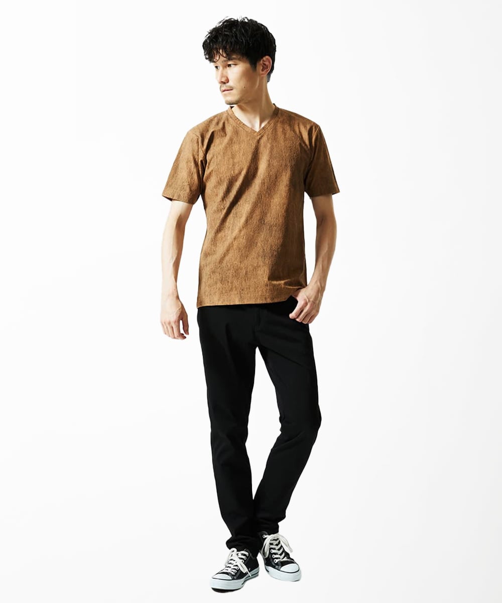 MKKIC01055 MK MICHEL KLEIN HOMME(MKミッシェルクランオム) 【洗える】ジャガードカットソー ベージュ