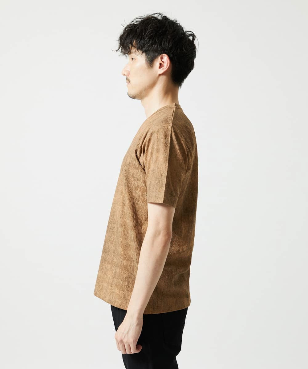 MKKIC01055 MK MICHEL KLEIN HOMME(MKミッシェルクランオム) 【洗える】ジャガードカットソー ベージュ