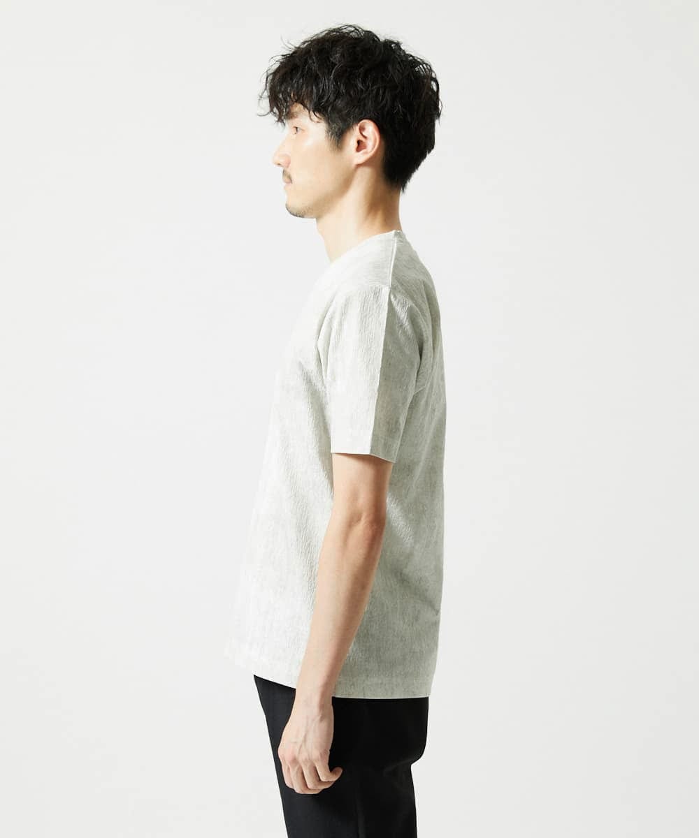 MKKIC01055 MK MICHEL KLEIN HOMME(MKミッシェルクランオム) 【洗える】ジャガードカットソー ホワイト
