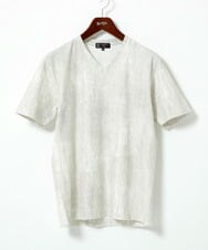 MKKIC01055 MK MICHEL KLEIN HOMME(MKミッシェルクランオム) 【洗える】ジャガードカットソー ホワイト
