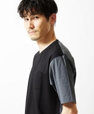 MKKIC02069 MK MICHEL KLEIN HOMME(MKミッシェルクランオム) 【洗える】ドッキングデザインカットソー ブラック
