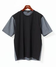 MKKIC02069 MK MICHEL KLEIN HOMME(MKミッシェルクランオム) 【洗える】ドッキングデザインカットソー ブラック