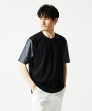 MKKIC02069 MK MICHEL KLEIN HOMME(MKミッシェルクランオム) 【洗える】ドッキングデザインカットソー ブラック
