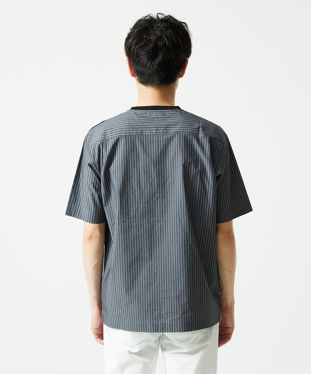 MKKIC02069 MK MICHEL KLEIN HOMME(MKミッシェルクランオム) 【洗える】ドッキングデザインカットソー ブラック
