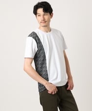 MKKIC05069 MK MICHEL KLEIN HOMME(MKミッシェルクランオム) サイドデザイン切替えカットソー ホワイト