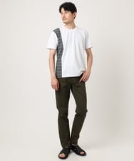 MKKIC05069 MK MICHEL KLEIN HOMME(MKミッシェルクランオム) サイドデザイン切替えカットソー ホワイト