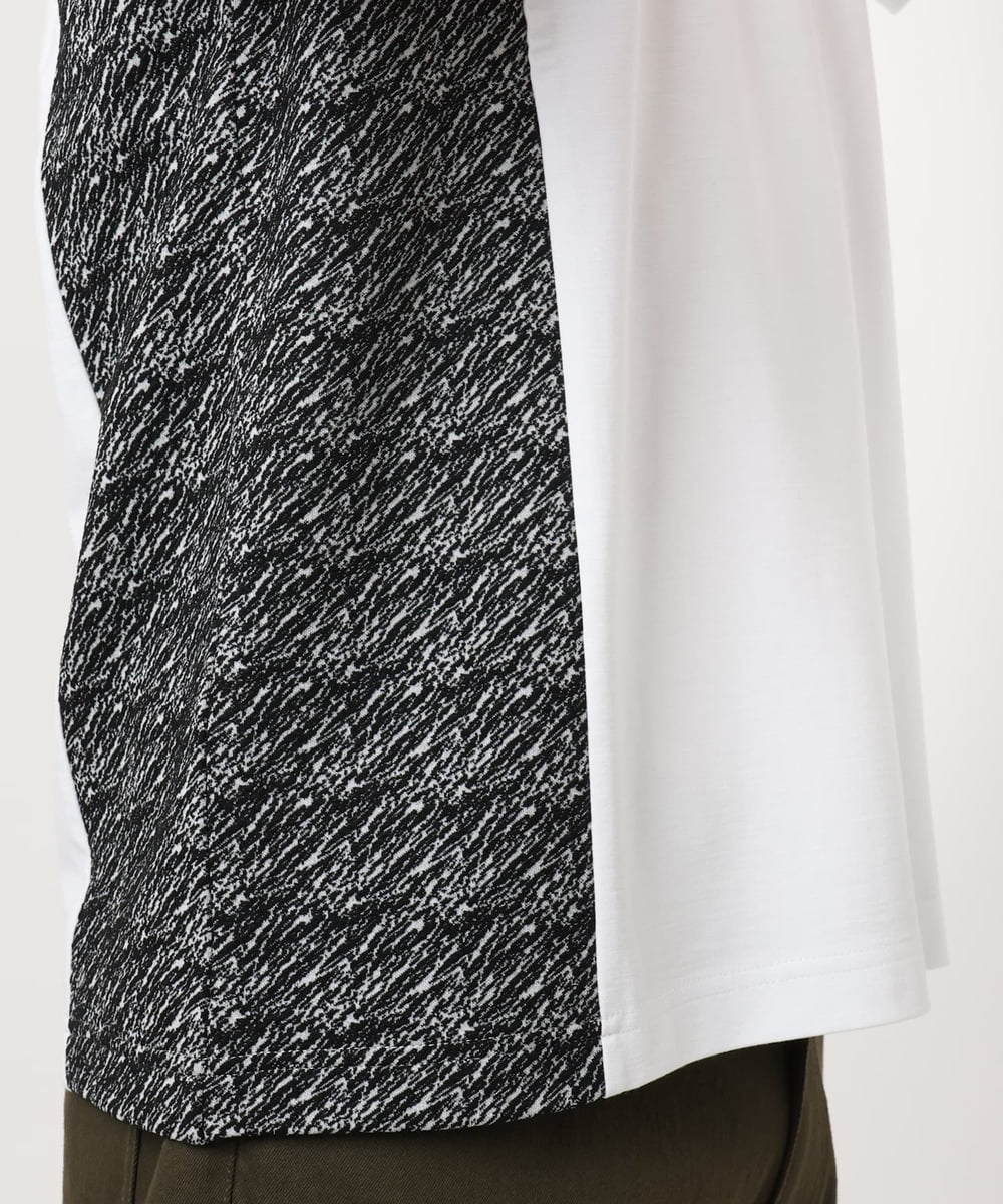 MKKIC05069 MK MICHEL KLEIN HOMME(MKミッシェルクランオム) サイドデザイン切替えカットソー ホワイト
