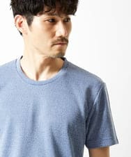MKKIC18059 MK MICHEL KLEIN HOMME(MKミッシェルクランオム) 【洗える】ワッフルカットソー ブルー