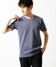 MKKIC18059 MK MICHEL KLEIN HOMME(MKミッシェルクランオム) 【洗える】ワッフルカットソー ネイビー