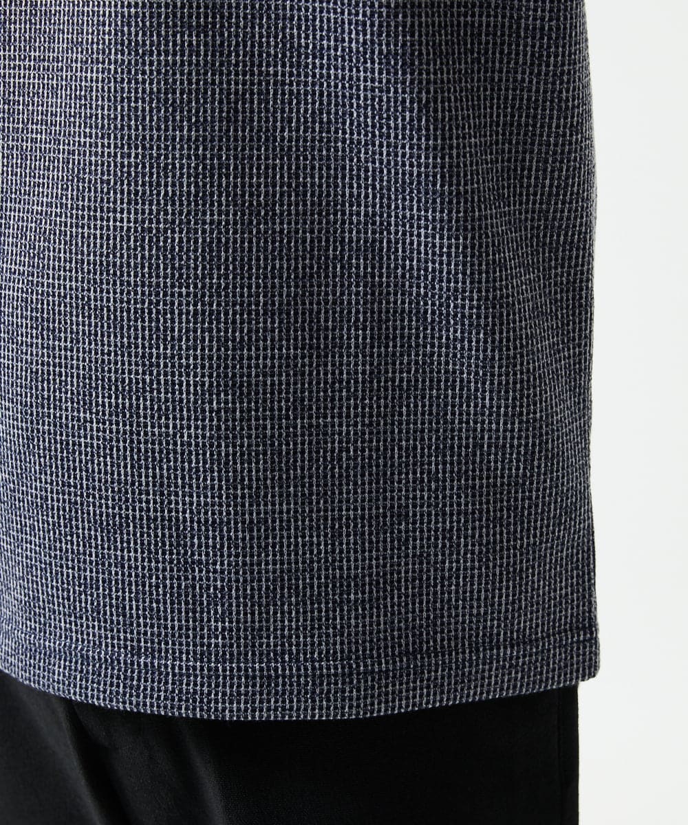 MKKIC18059 MK MICHEL KLEIN HOMME(MKミッシェルクランオム) 【洗える】ワッフルカットソー ネイビー