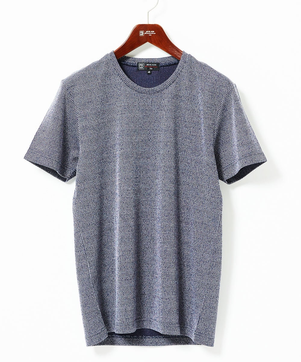MKKIC18059 MK MICHEL KLEIN HOMME(MKミッシェルクランオム) 【洗える】ワッフルカットソー ネイビー