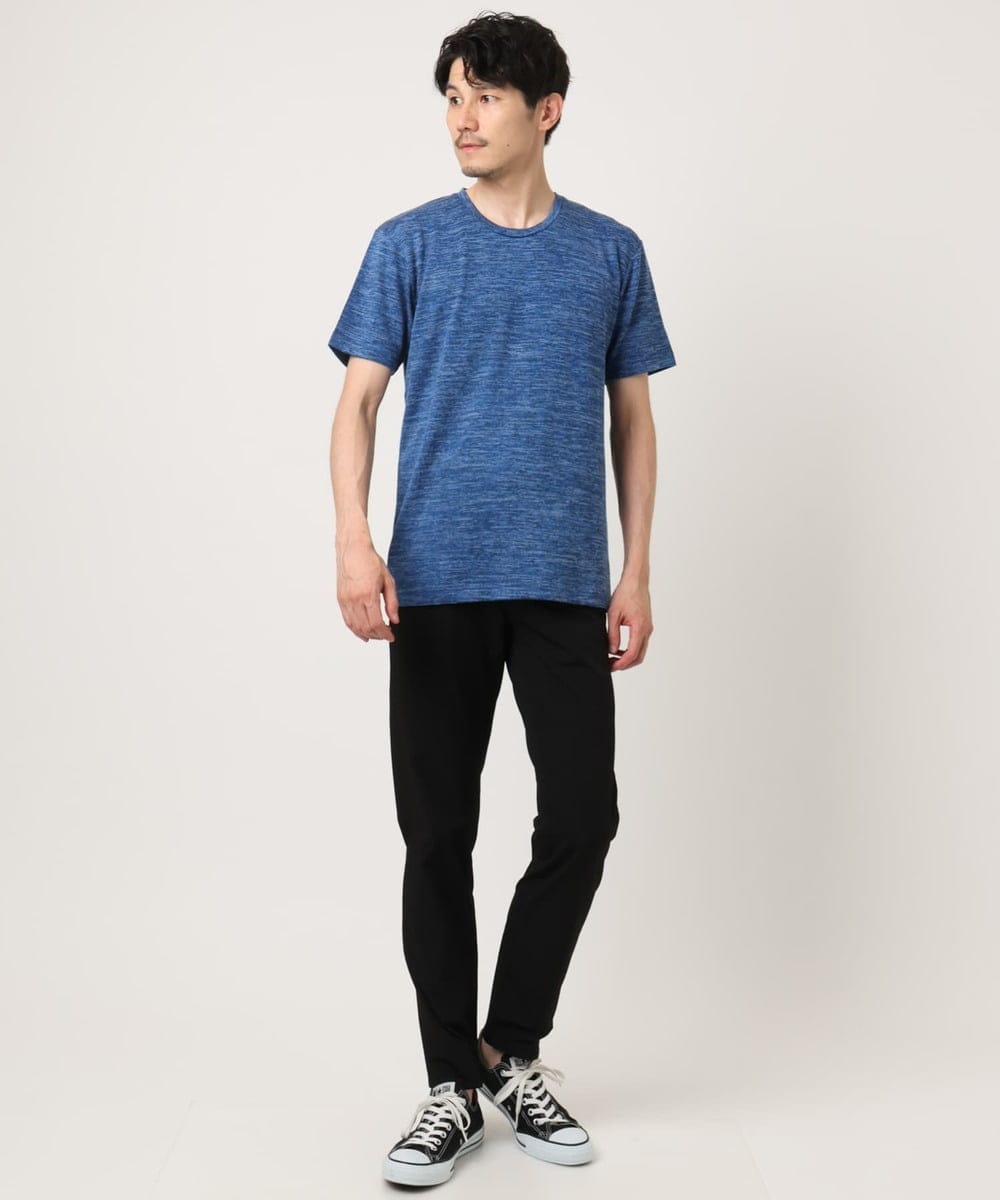 MKKIC19059 MK MICHEL KLEIN HOMME(MKミッシェルクランオム) メランジ調クルーネックTシャツ ブルー
