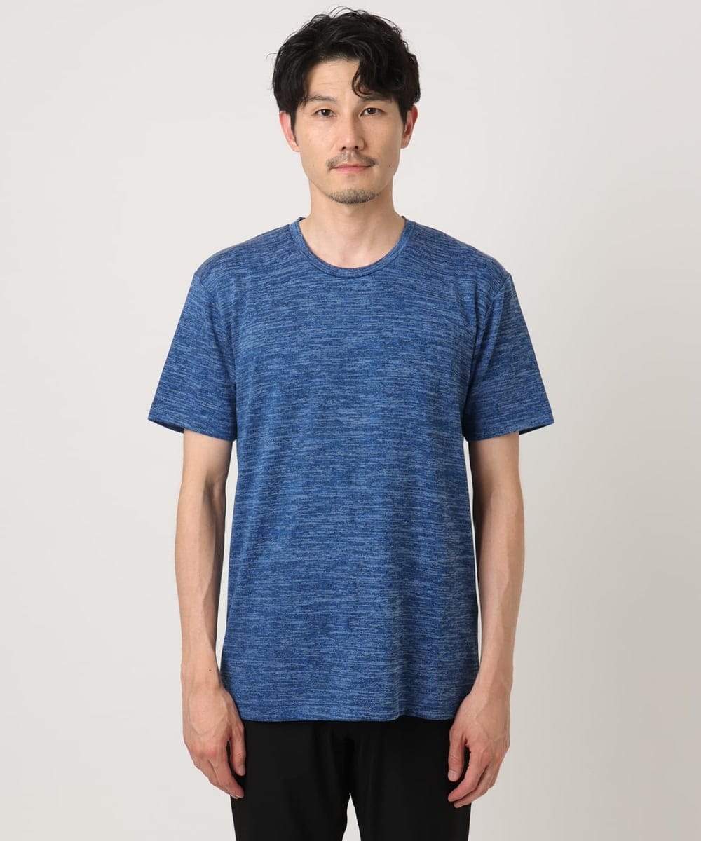 MKKIC19059 MK MICHEL KLEIN HOMME(MKミッシェルクランオム) メランジ調クルーネックTシャツ ブルー