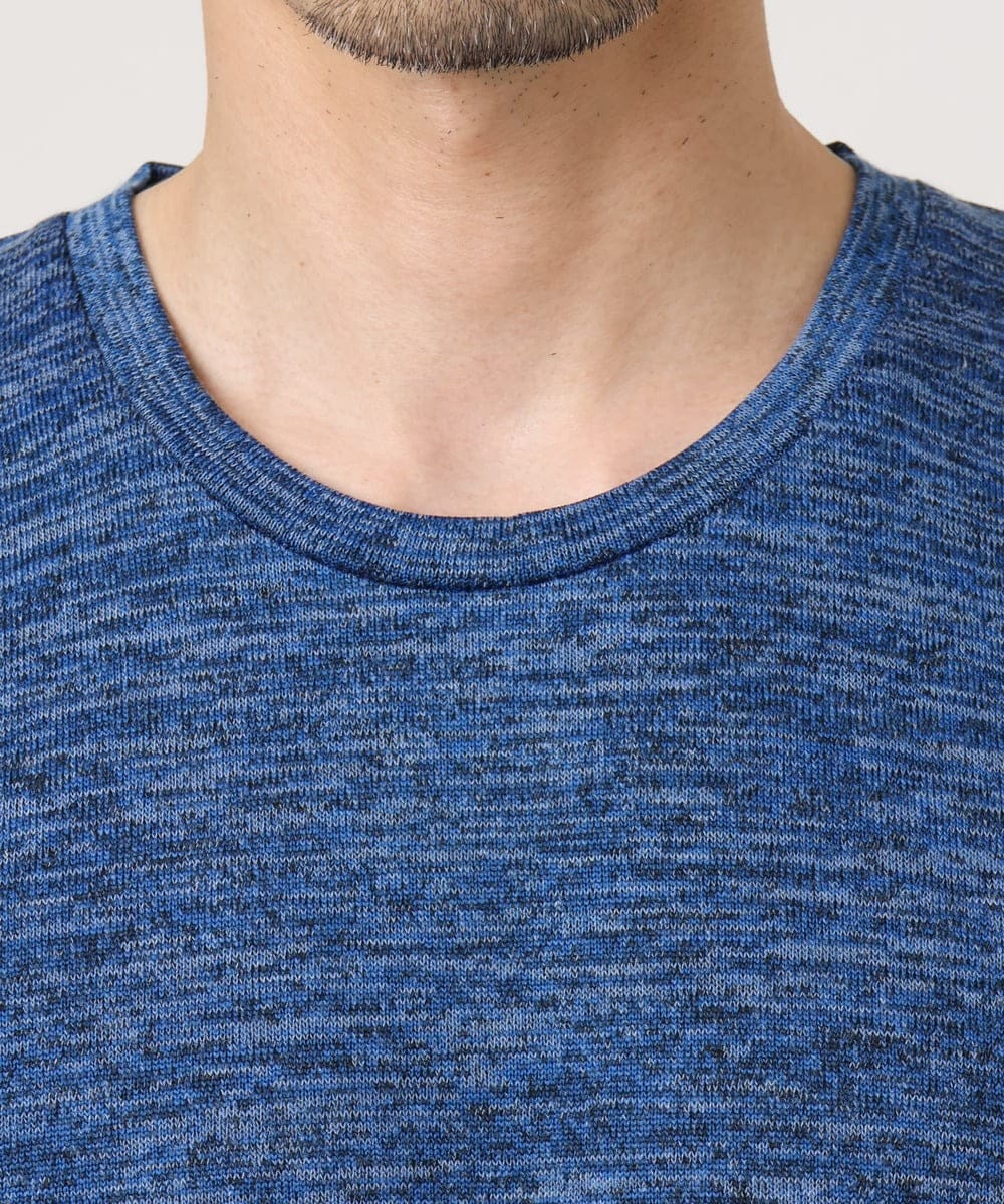 MKKIC19059 MK MICHEL KLEIN HOMME(MKミッシェルクランオム) メランジ調クルーネックTシャツ ブルー