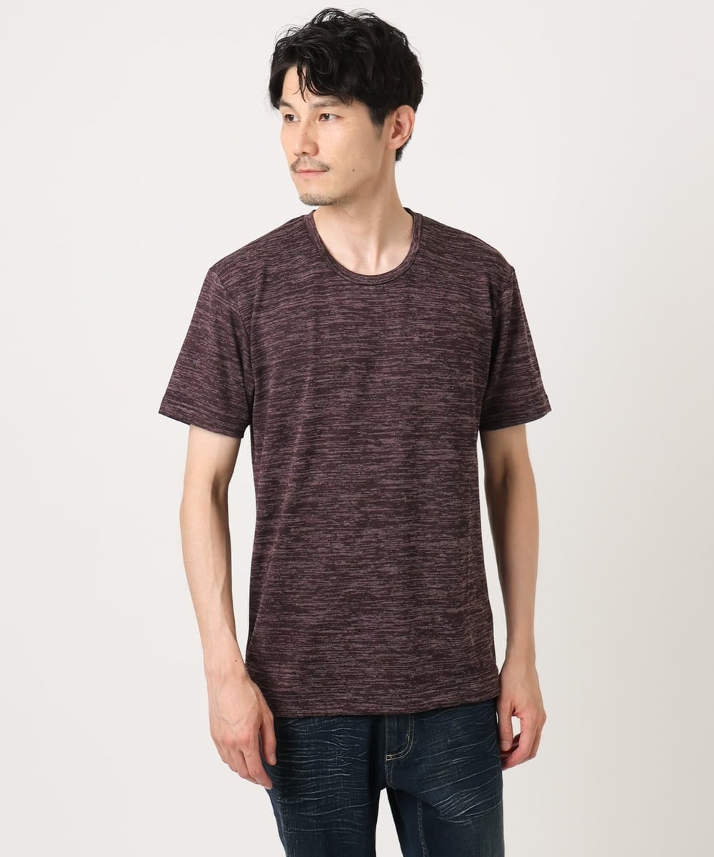 MKKIC19059 MK MICHEL KLEIN HOMME(MKミッシェルクランオム) メランジ調クルーネックTシャツ パープル