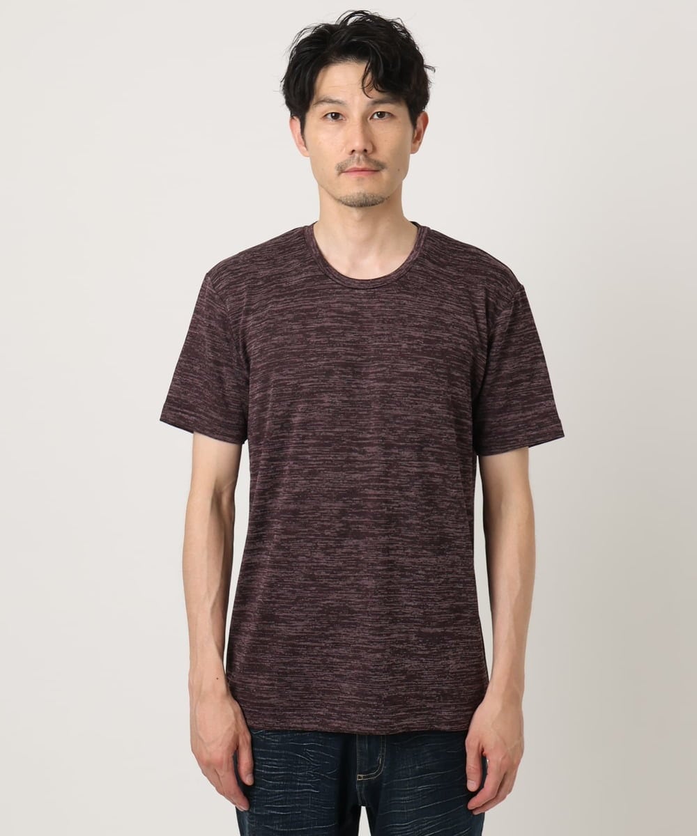 MKKIC19059 MK MICHEL KLEIN HOMME(MKミッシェルクランオム) メランジ調クルーネックTシャツ パープル