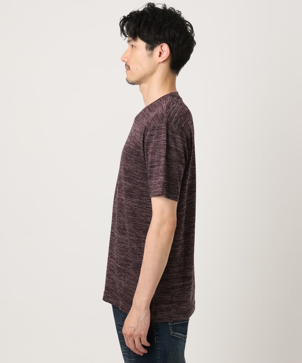 MKKIC19059 MK MICHEL KLEIN HOMME(MKミッシェルクランオム) メランジ調クルーネックTシャツ パープル