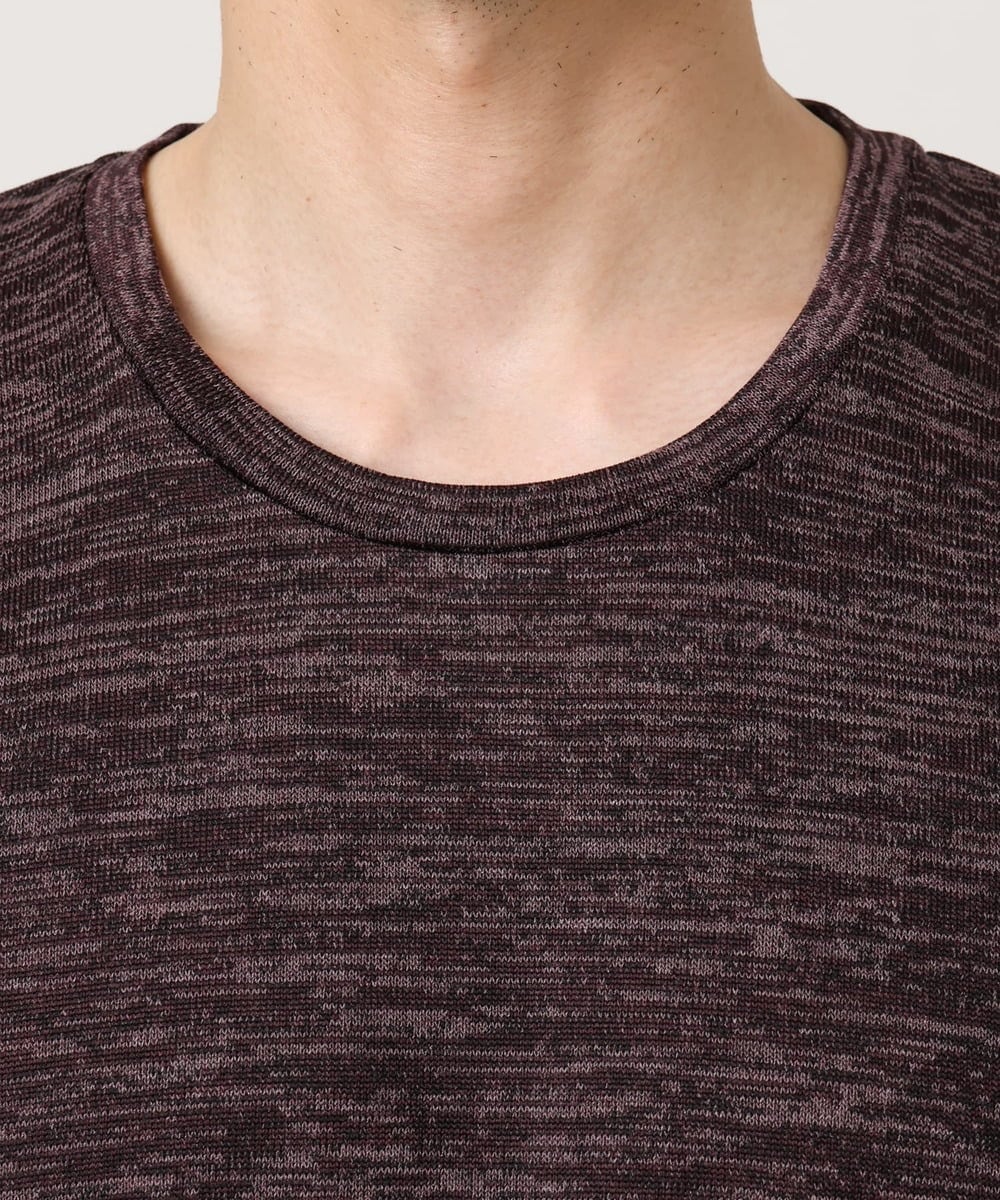 MKKIC19059 MK MICHEL KLEIN HOMME(MKミッシェルクランオム) メランジ調クルーネックTシャツ パープル