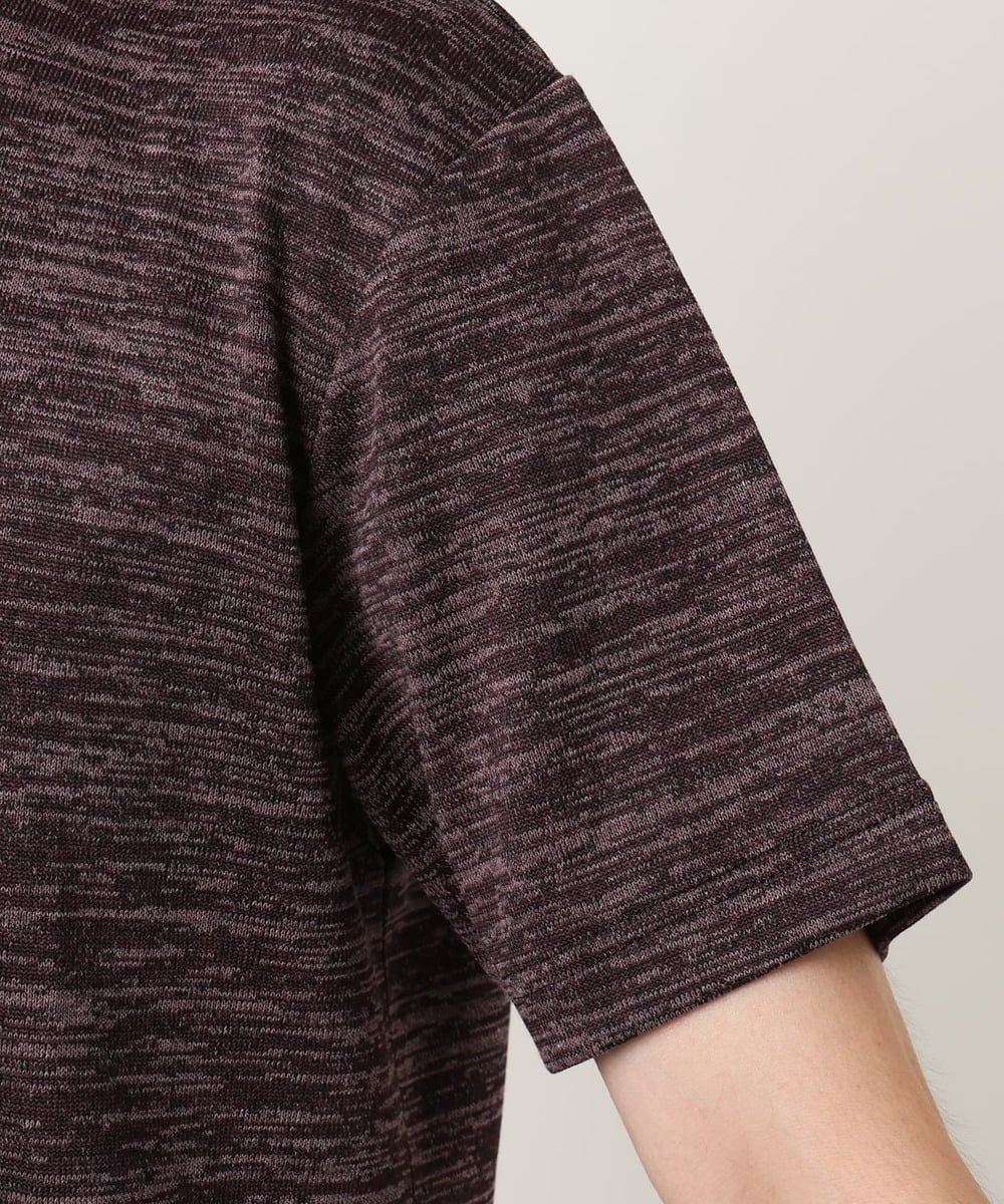 MKKIC19059 MK MICHEL KLEIN HOMME(MKミッシェルクランオム) メランジ調クルーネックTシャツ パープル