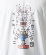 MKKIC25069 MK MICHEL KLEIN HOMME(MKミッシェルクランオム) MOT8ｺﾗﾎﾞｳｻｷﾞﾌﾟﾘﾝﾄTｼｬﾂ ホワイト