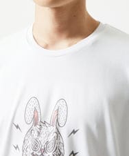 MKKIC25069 MK MICHEL KLEIN HOMME(MKミッシェルクランオム) MOT8ｺﾗﾎﾞｳｻｷﾞﾌﾟﾘﾝﾄTｼｬﾂ ホワイト