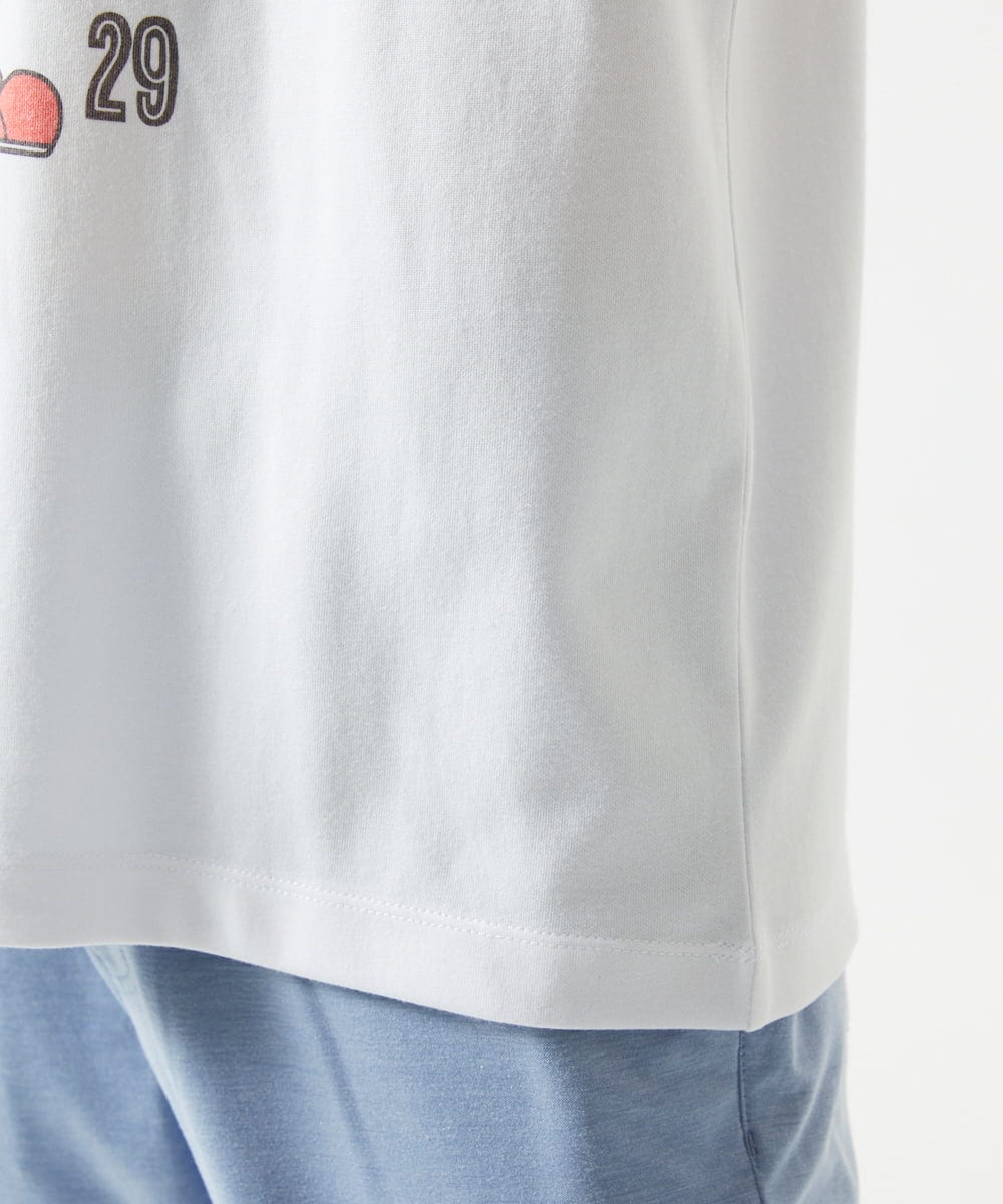 MKKIC25069 MK MICHEL KLEIN HOMME(MKミッシェルクランオム) MOT8ｺﾗﾎﾞｳｻｷﾞﾌﾟﾘﾝﾄTｼｬﾂ ホワイト