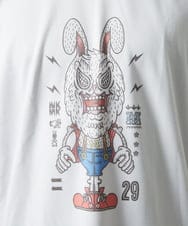MKKIC25069 MK MICHEL KLEIN HOMME(MKミッシェルクランオム) MOT8ｺﾗﾎﾞｳｻｷﾞﾌﾟﾘﾝﾄTｼｬﾂ ライトグレー