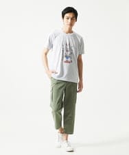 MKKIC25069 MK MICHEL KLEIN HOMME(MKミッシェルクランオム) MOT8ｺﾗﾎﾞｳｻｷﾞﾌﾟﾘﾝﾄTｼｬﾂ ライトグレー