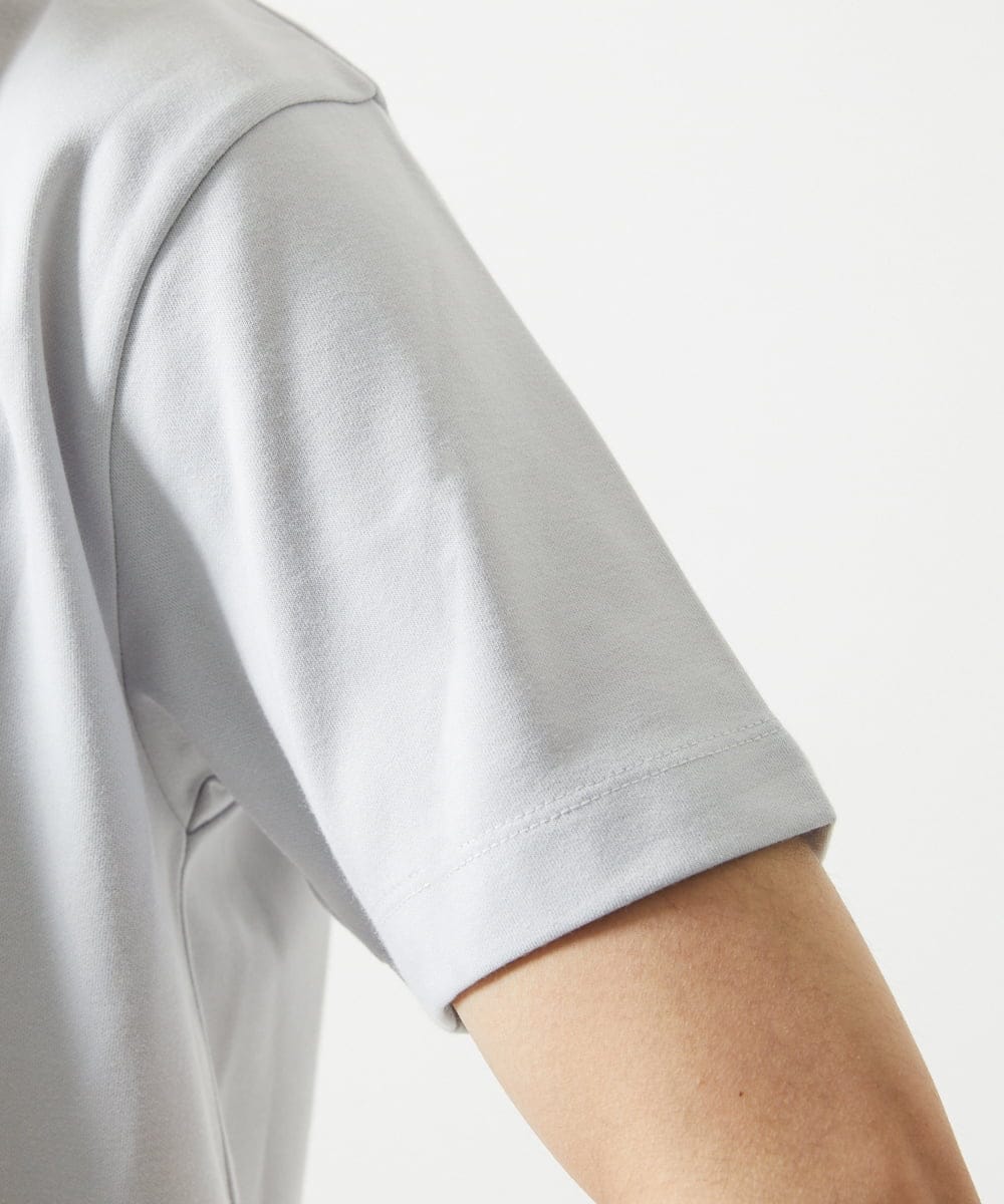 MKKIC25069 MK MICHEL KLEIN HOMME(MKミッシェルクランオム) MOT8ｺﾗﾎﾞｳｻｷﾞﾌﾟﾘﾝﾄTｼｬﾂ ライトグレー
