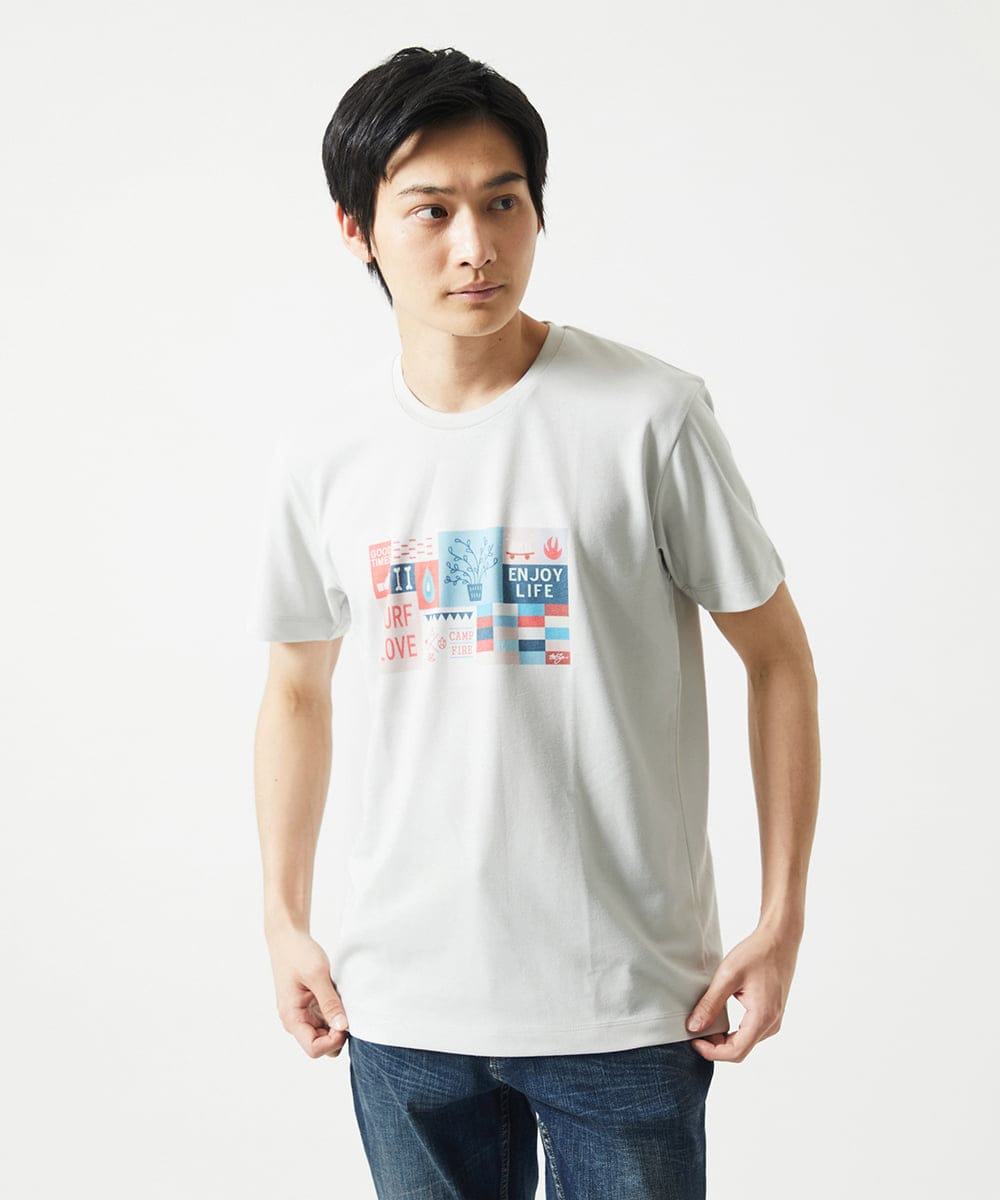 MKKIC26069 MK MICHEL KLEIN HOMME(MKミッシェルクランオム) MOT8ｺﾗﾎﾞｻｰﾌﾌﾟﾘﾝﾄ ホワイト