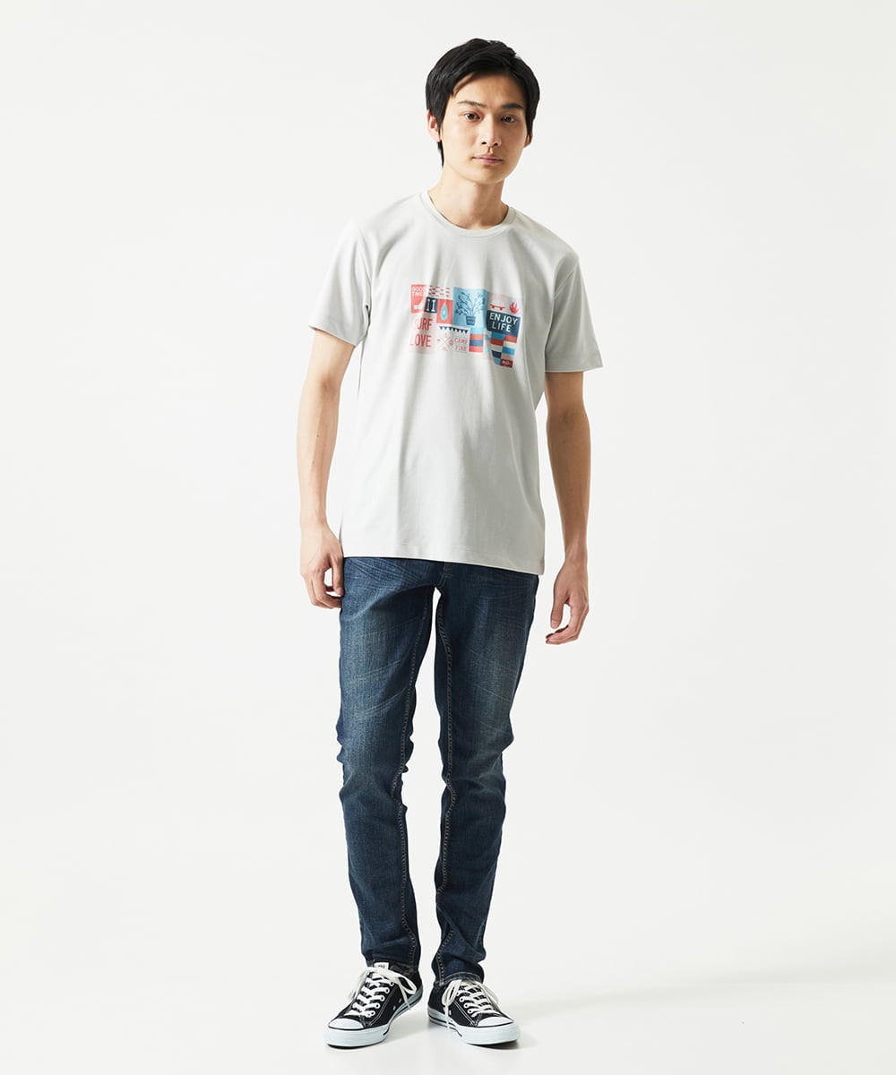 MKKIC26069 MK MICHEL KLEIN HOMME(MKミッシェルクランオム) MOT8ｺﾗﾎﾞｻｰﾌﾌﾟﾘﾝﾄ ホワイト