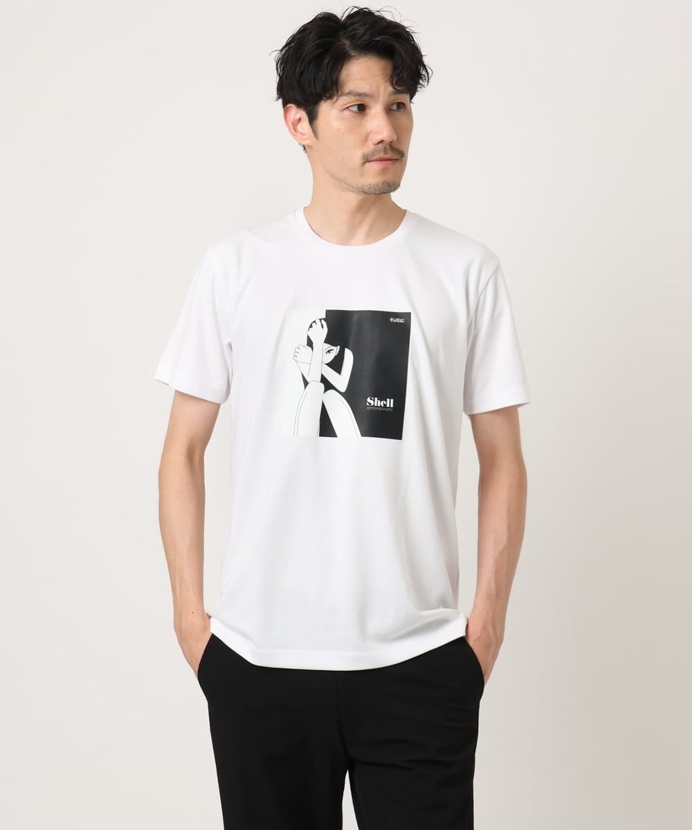 MKKIC27069 MK MICHEL KLEIN HOMME(MKミッシェルクランオム) 【YASDAQコラボ】アートモチーフカットソー ホワイト