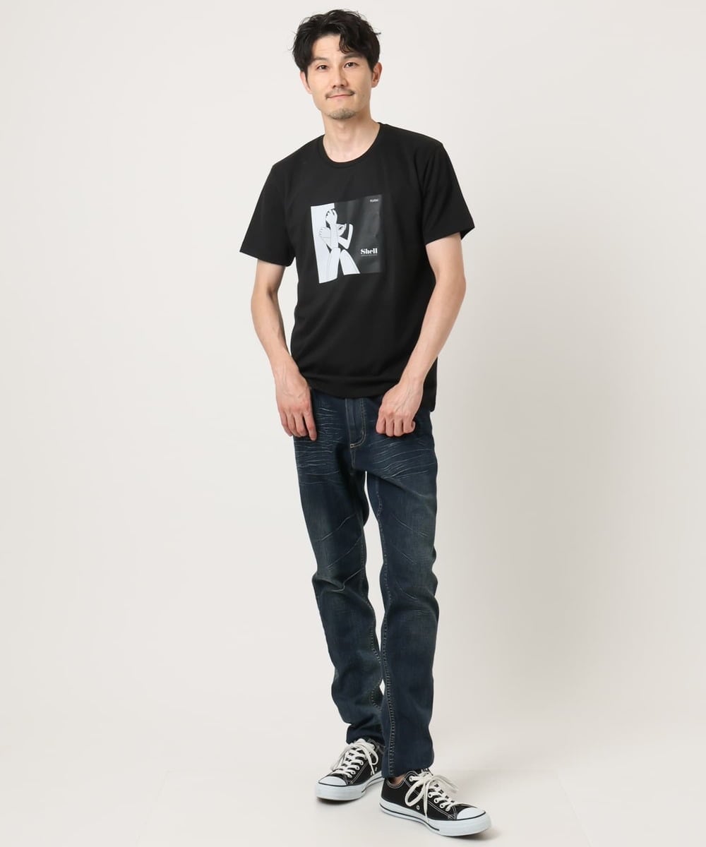 MKKIC27069 MK MICHEL KLEIN HOMME(MKミッシェルクランオム) 【YASDAQコラボ】アートモチーフカットソー ブラック